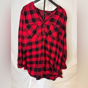 Torrid Red & Black Flannel Tunic